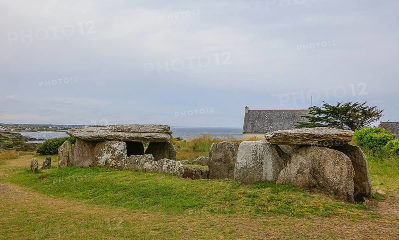 Menez Dregan prehistoric archaeological site, Plouhinec, Finistere Penn ar Bed department, Brittany Breizh region, France, Europe