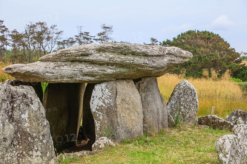 Menez Dregan prehistoric archaeological site, Plouhinec, Finistere Penn ar Bed department, Brittany Breizh region, France, Europe