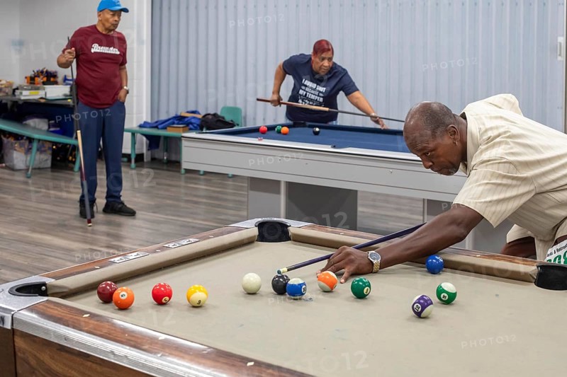 Detroit, Michigan, Pool competition at the Detroit Senior Olympics. The three-day competition for residents over 50 was organized by the city's Parks and Recreation Division