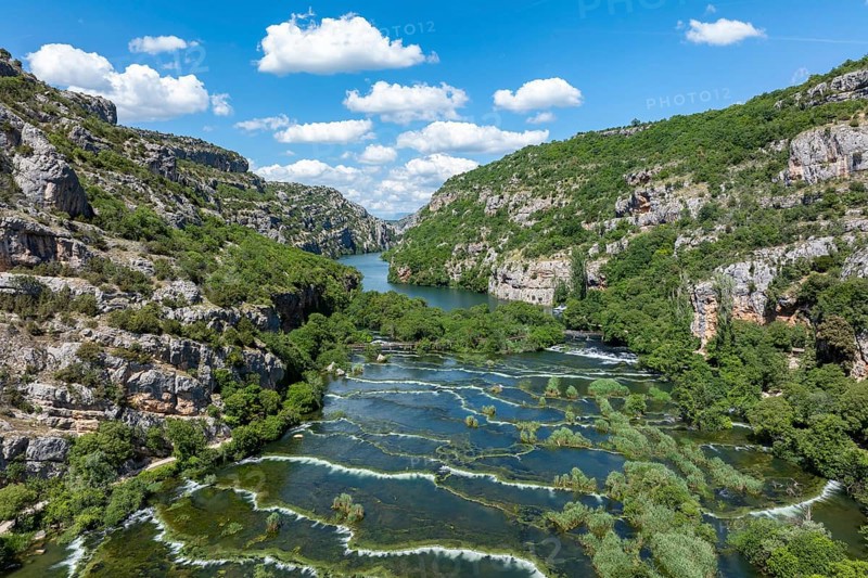 Roski Slap waterfall, cascades, Krka National Park, Dalmatia, Croatia, Europe
