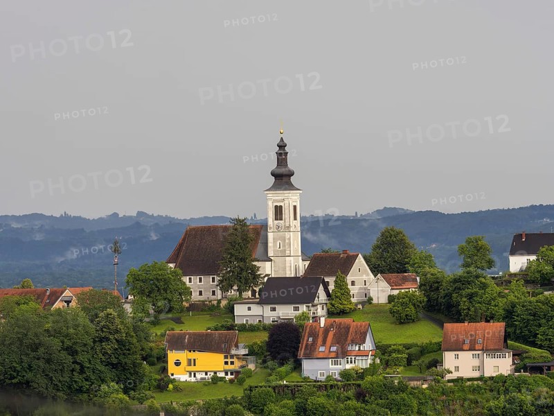 Frauenberg pilgrimage church in the evening light, Frauenberg, near Leibnitz, Styria, Austria, Europe