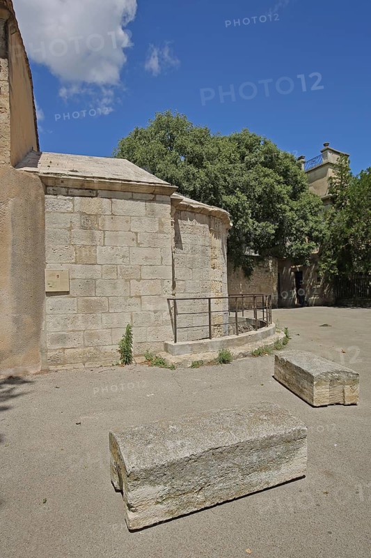Historic chapel St-Jean de Moustiers, Place St-Blaise, chapel, Saint, apse, Arles, Bouches-du-Rhône, Camargue, Provence, France, Europe
