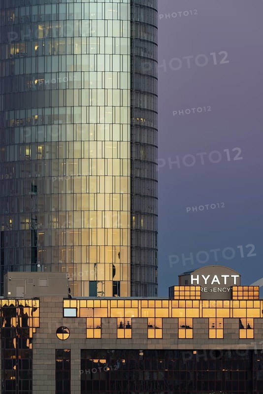 LVR Tower, Cologne Triangle, headquarters of the European Aviation Safety Agency, EASA, and Hyatt Regency Hotel in Deutz, Cologne, North Rhine-Westphalia, Germany, Europe