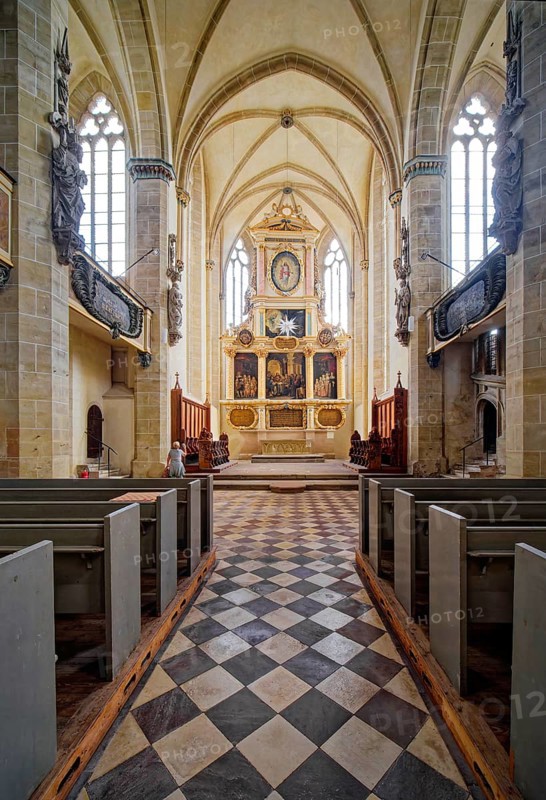 Altar in Halle Cathedral, Halle Cathedral, interior view, Halle an der Saale, Saxony-Anhalt, Germany, Europe