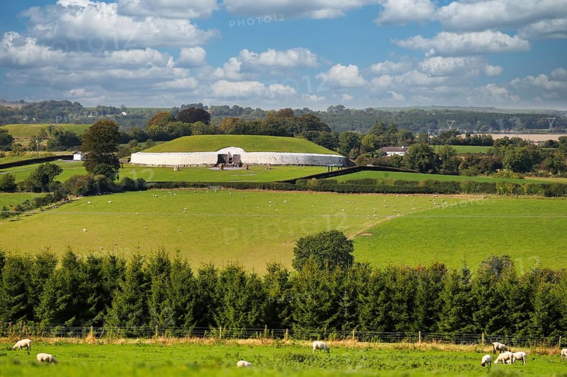 Newgrange, a prehistoric monument built during the Neolithic period, one of the most popular tourist attractions in Ireland, UNESCO World Heritage Site