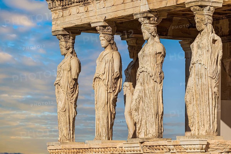 Famous Erechtheum or Temple of Athena Polias at acropolis site