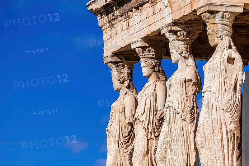 Famous Erechtheum or Temple of Athena Polias at acropolis site