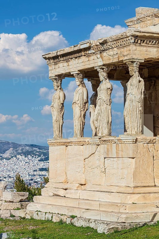 Famous Erechtheum or Temple of Athena Polias at acropolis site