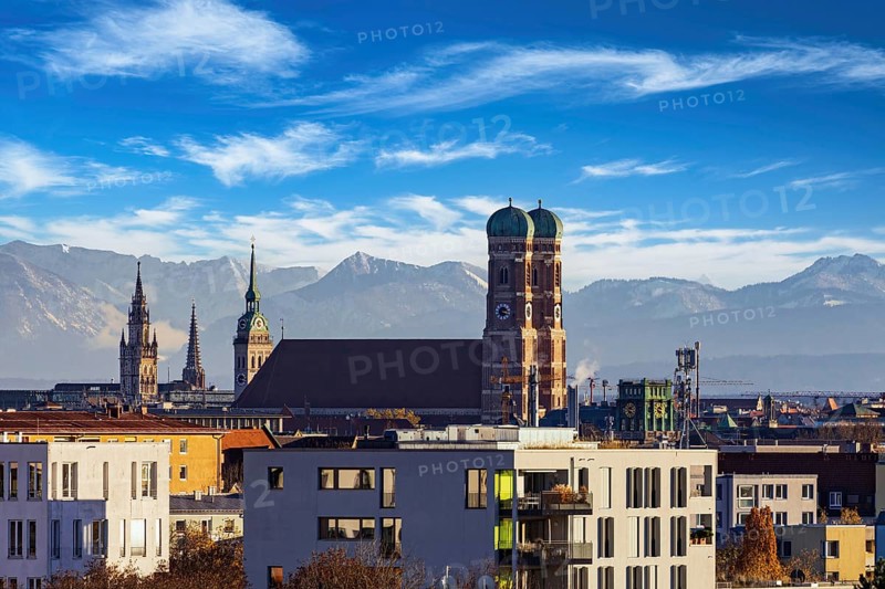 Famous Frauenkirche Landmark on a day with Foehn winds