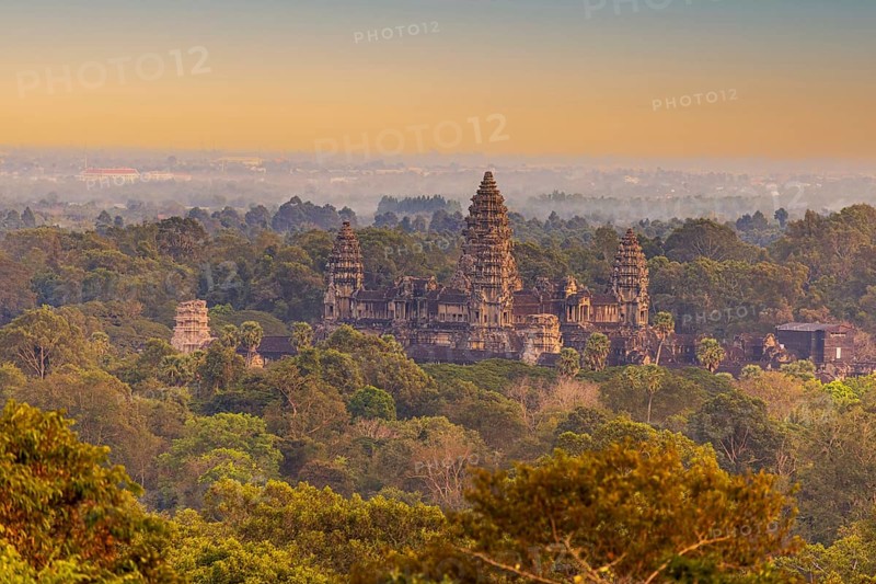 Angkor Wat temple surrounded by Jungle