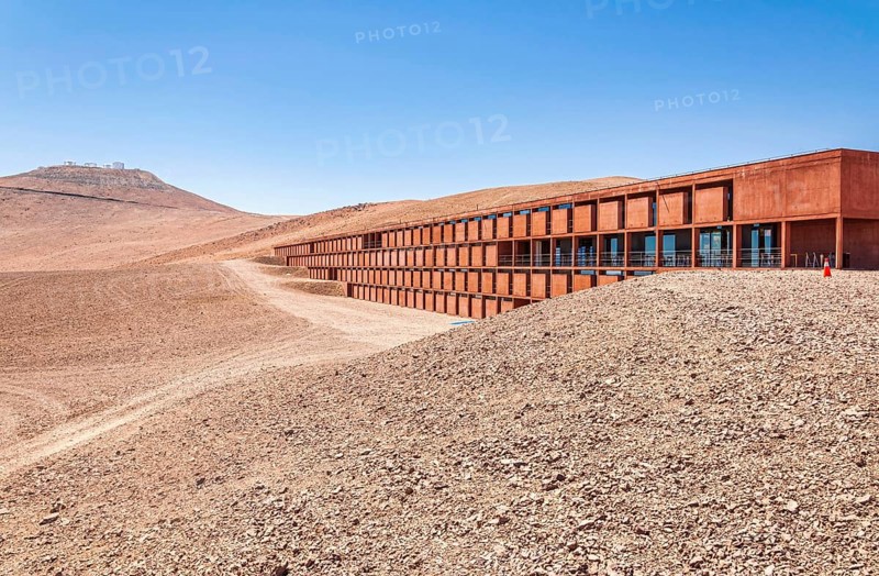 External view of the base camp La Residenzia, where the astronomers rest