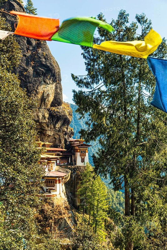 View of Taktshang Monastery on the mountain in Paro, Bhutan, Asia