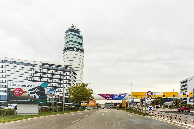Road leading to Vienna Schwechat Airport