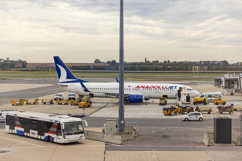 Turkish Anadolu Jet parking at Vienna Schwechat Airport