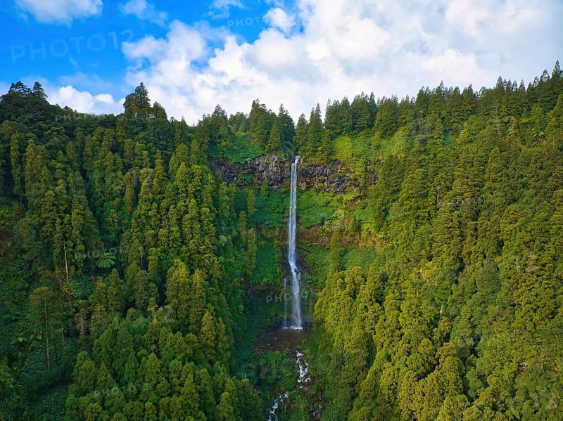 Waterfall Cascata do Grena near Furnas on the Azores