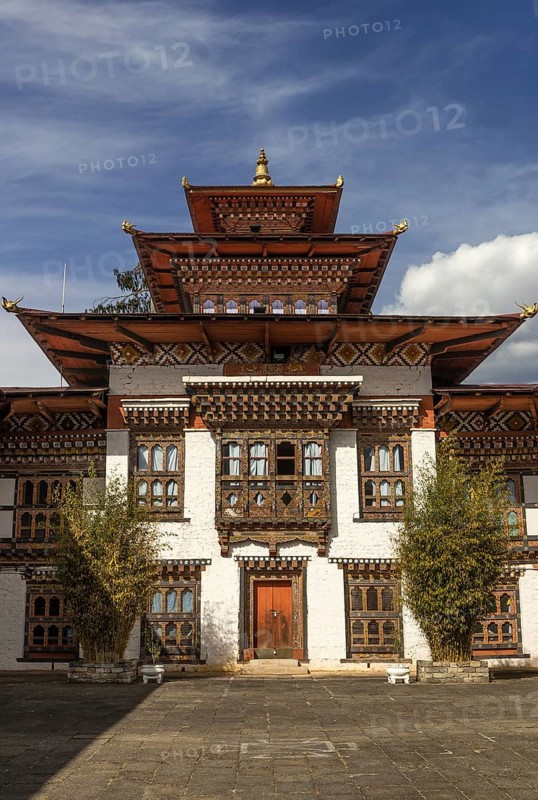 Inside the Trashiyangtse Dongdi Dzong that is built on a ridge past which the Dongdi chu flows