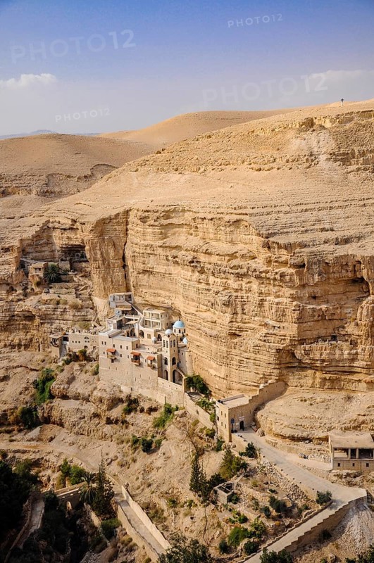 St. George Orthodox Monastery is located in Wadi Qelt. The sixth-century cliff-hanging complex, with its ancient chapel and gardens, is still inhabited