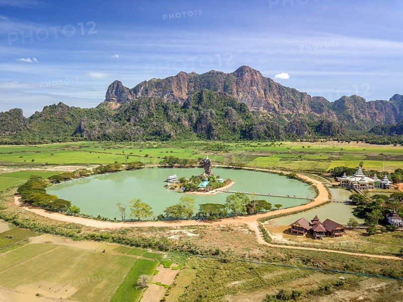 Aerial view of the Kyauk Kalap pagoda