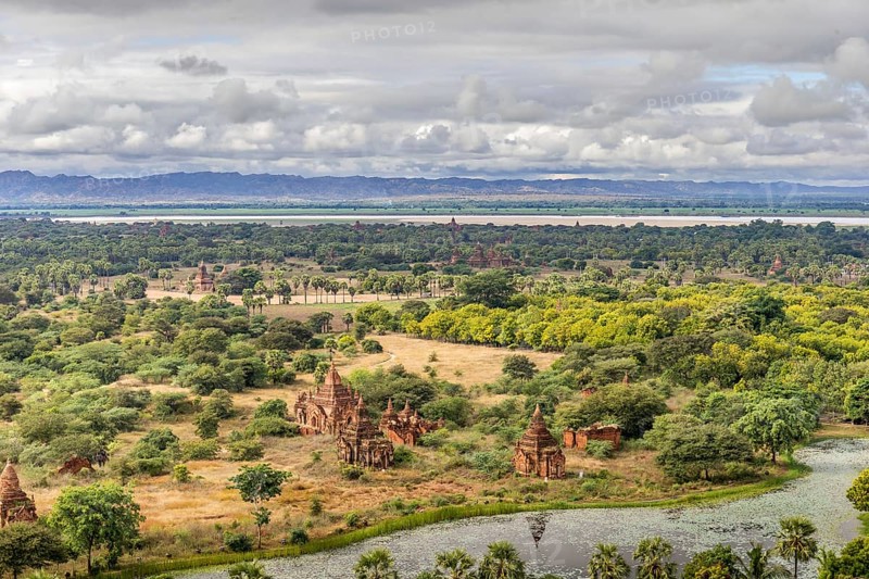 Pagodas and spires of the temples of the World Heritage at Bagan, Maynmar