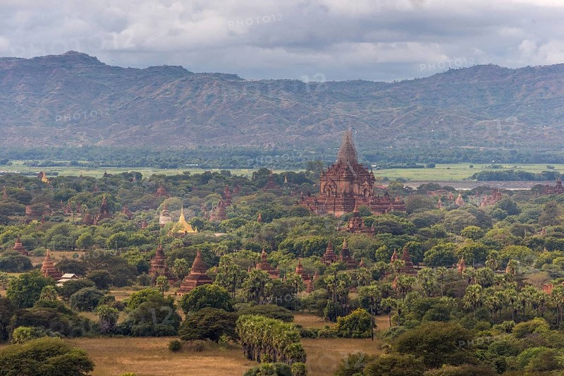 Pagodas and spires of the temples of the World Heritage at Bagan, Maynmar