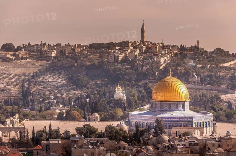 Dome of the Rock with the Mount of Olives in the background