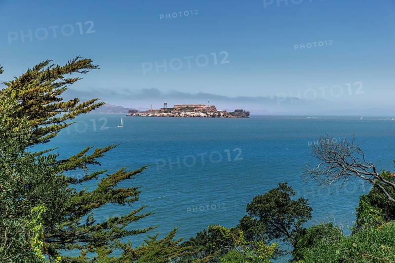 The prison and island of Alcatraz in San Francisco Bay