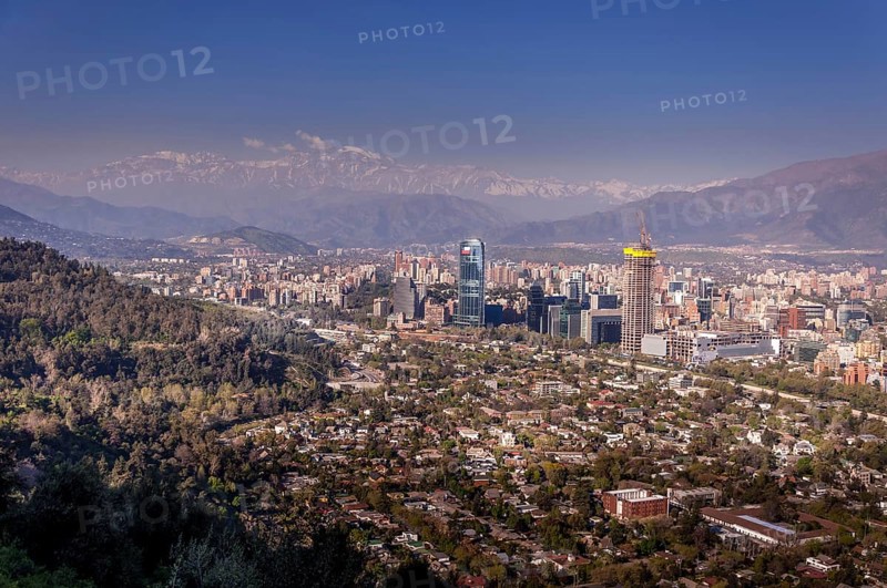Santiago de Chile on a sunny day with blue sky