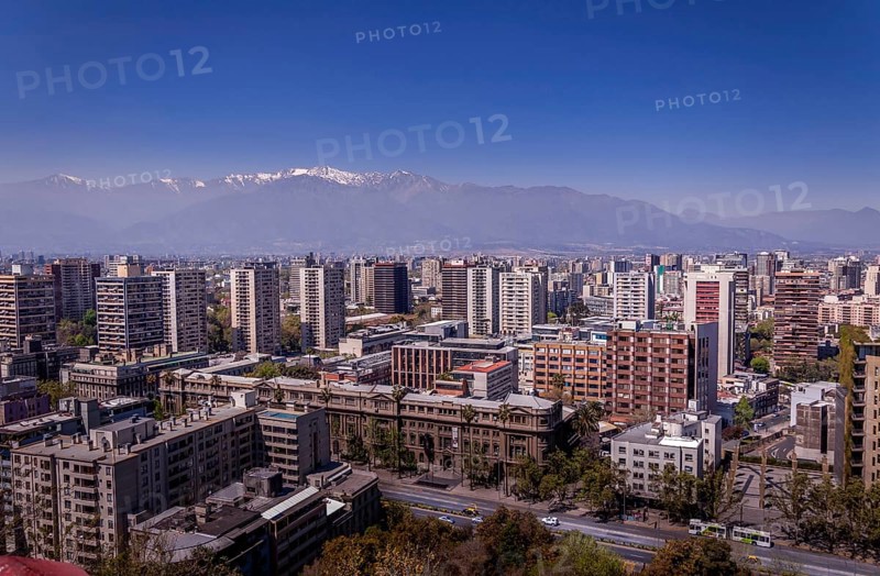 Santiago de Chile on a sunny day with blue sky