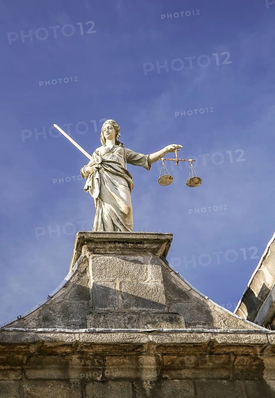 Statue of Lady Justice at Dublin Castle in Dublin