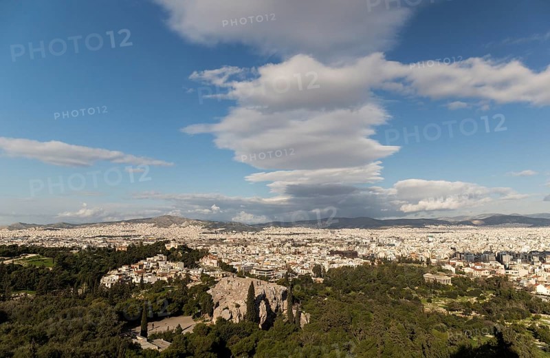 Wide view of Athens, Greece, Europe