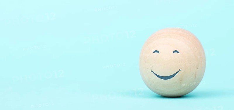 Happy smiling face, love and emotion, mental health concept, positive thinking mind and attitude, support and self esteem