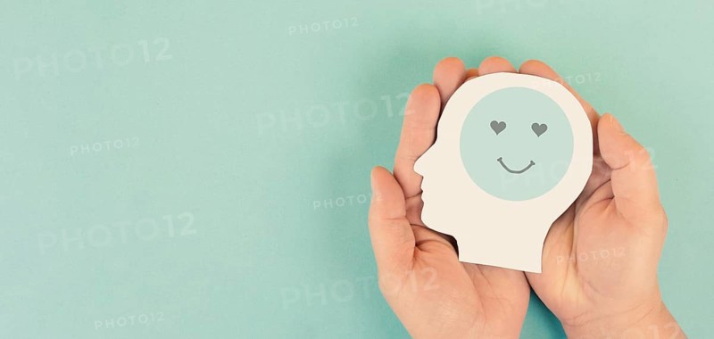 Happy smiling face, love and emotion, mental health concept, positive thinking mind and attitude, support and self esteem