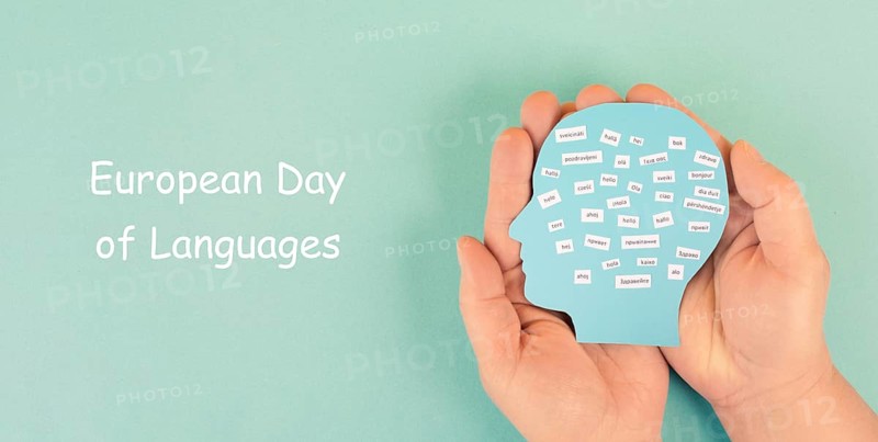 European languages, word hello in different language spoken in Europe, concept of multilingual business and community, multilingualism in the EU