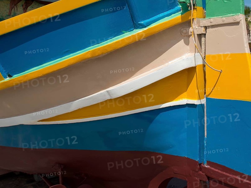 Close-up of a colourful boat, marsaxlokk, mediterranean sea, malta