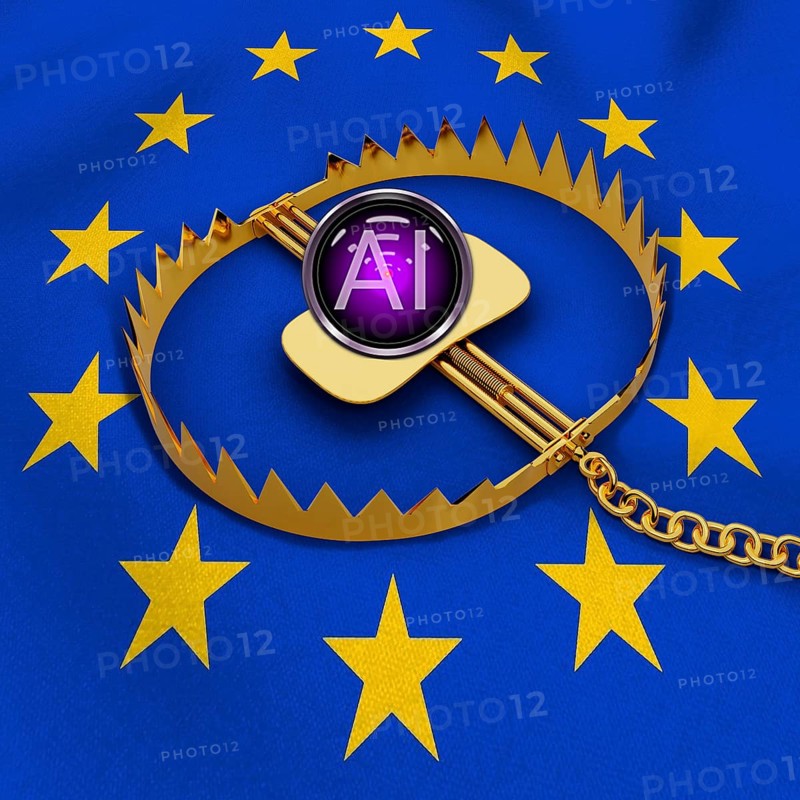 Symbolic image, EU AI regulation, first law worldwide, use of AI, AI, transparency regulation, risky chatbot, cybersecurity, data quality, synthetic deeptakes, important compliance points, AI Act, AI law, regulation and ethics, Germany, Europe, global impact, Europe