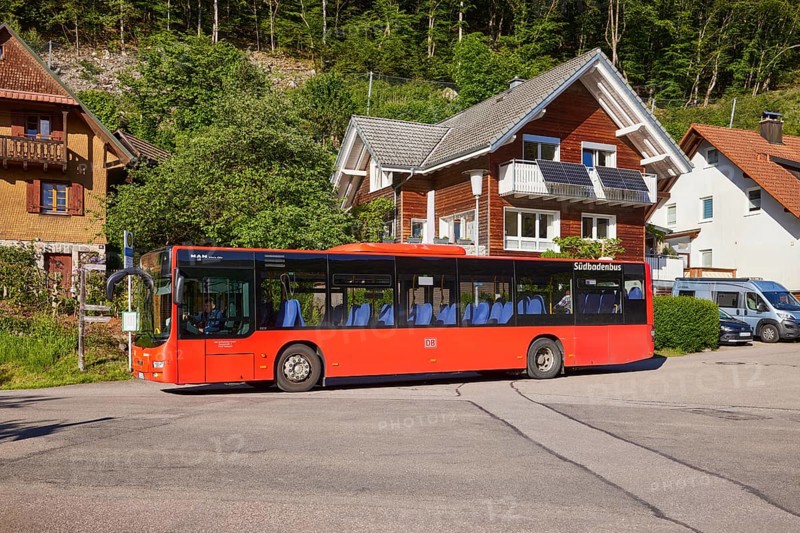 Südbadenbus bus service at the Unterdorf bus stop in Geschwend, Todtnau, Black Forest, Lorrach district, Baden-Württemberg, Germany, Europe