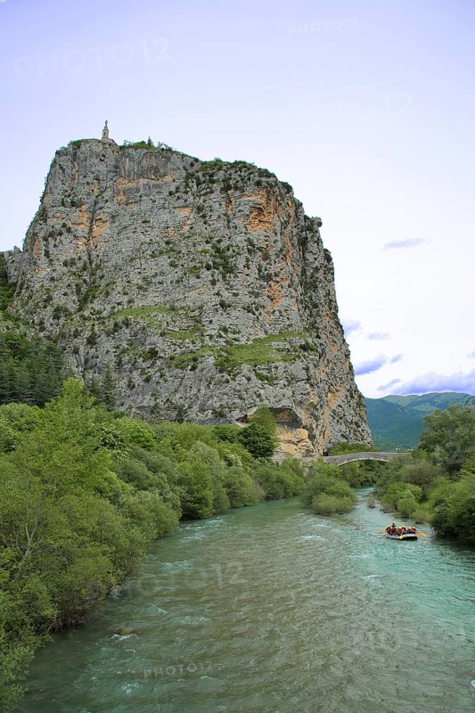 Rock Le Roc on the Verdon river, mountain, summit, landscape, Castellane, Provençal Alps, Western Alps, Alps, Route Napoléon, Alpes-de-Haute-Provence, Provence, France, Europe