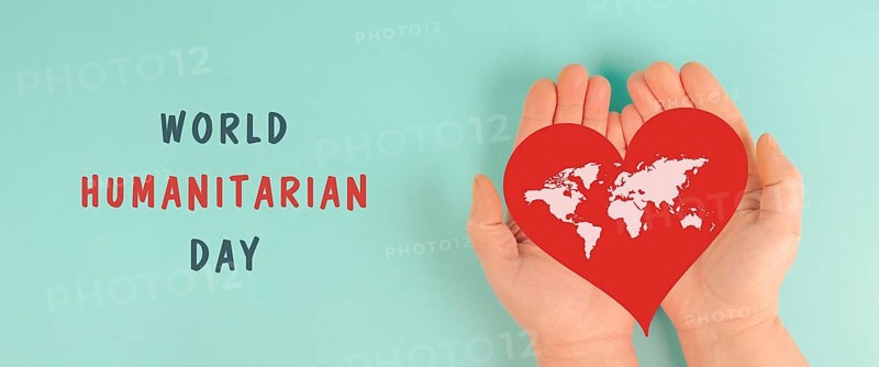 Red heart with world map, humanitarian help day, charity, support and volunteering concept