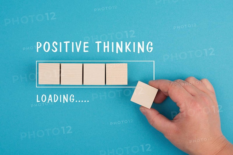 Positive thinking loading, having a goal, be an optimist, self confident, idea in progress