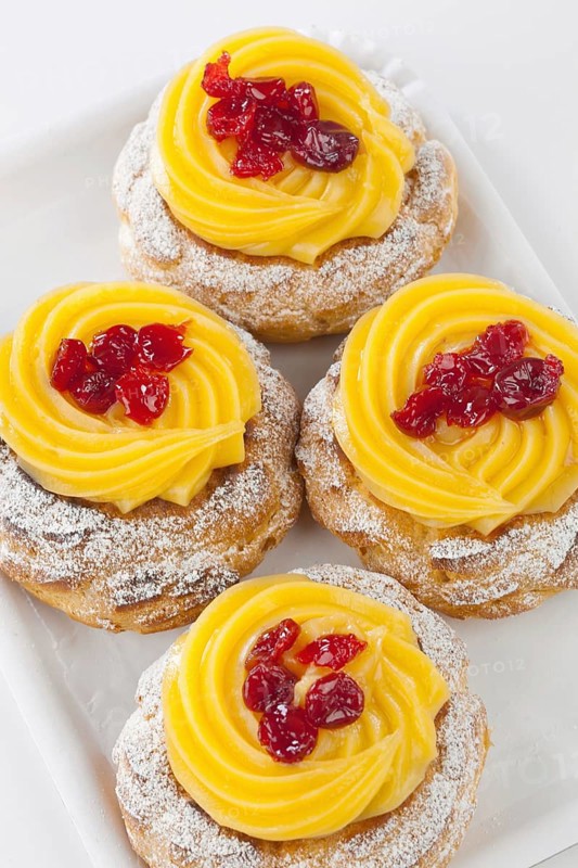 Zeppola di San Giuseppe, traditional italian pastry for St. Joseph's day