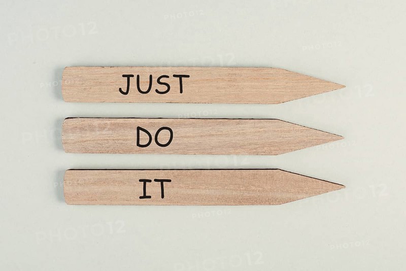 Just do it, coaching concept, motivation and education, time to start, encourage someone, confidence