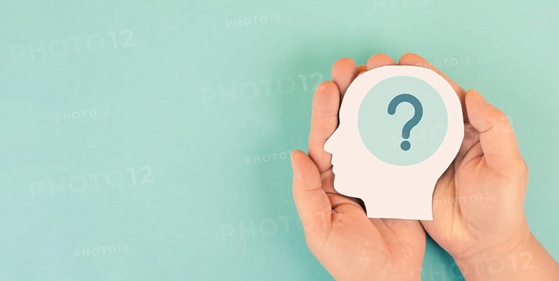 Human mind with a question mark, education and business concept, brain searching for answers, brainstorming for idea