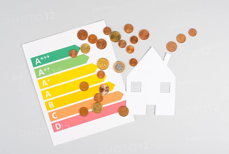 House with power consumption graphic, renewable substainable energy, solar electrcity, green co2 footprint, carbon emission, eco friendly lifestyle