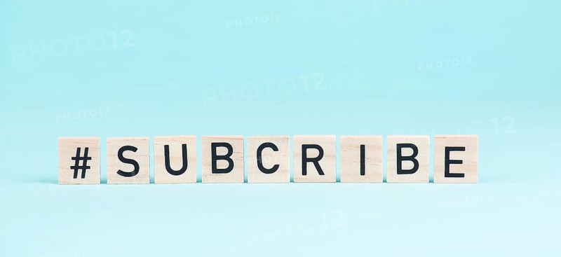 Subscribe, social media concept, join and follow a blogger, newsletter buttom