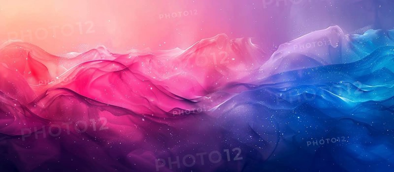 Abstract gradient art with flowing pink, purple, and blue shapes and a starry effect, AI generated