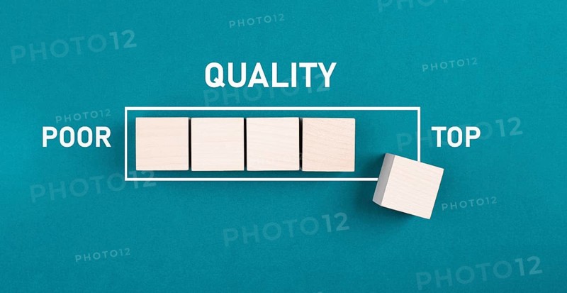 Loading bar, poor to top quality, evaluation and feedback concept, exellent service, high rating score