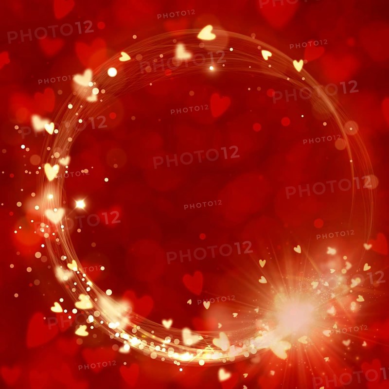 Red blurred heart background, valentines day, mothers day template with bokeh, magic light effect, love and emotion