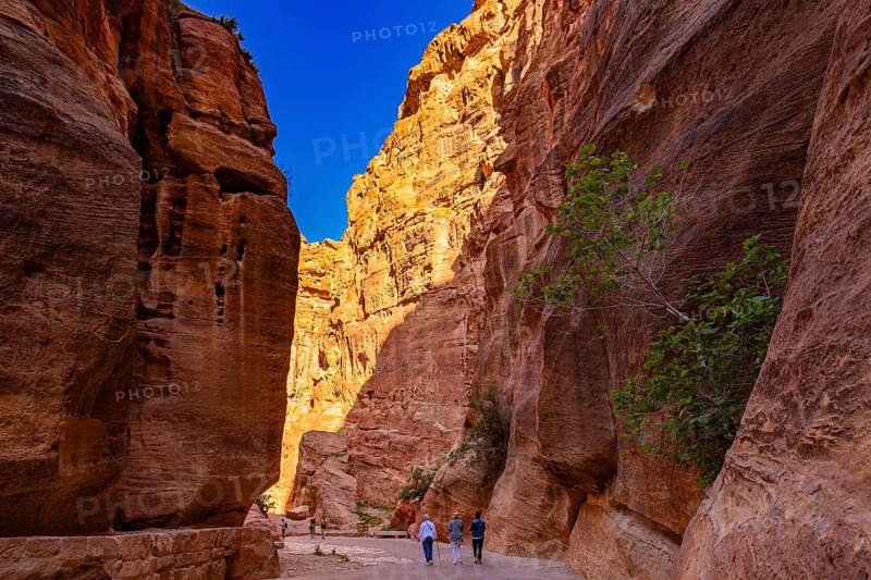 Walking across the Siq, Petra, Jordan, Asia