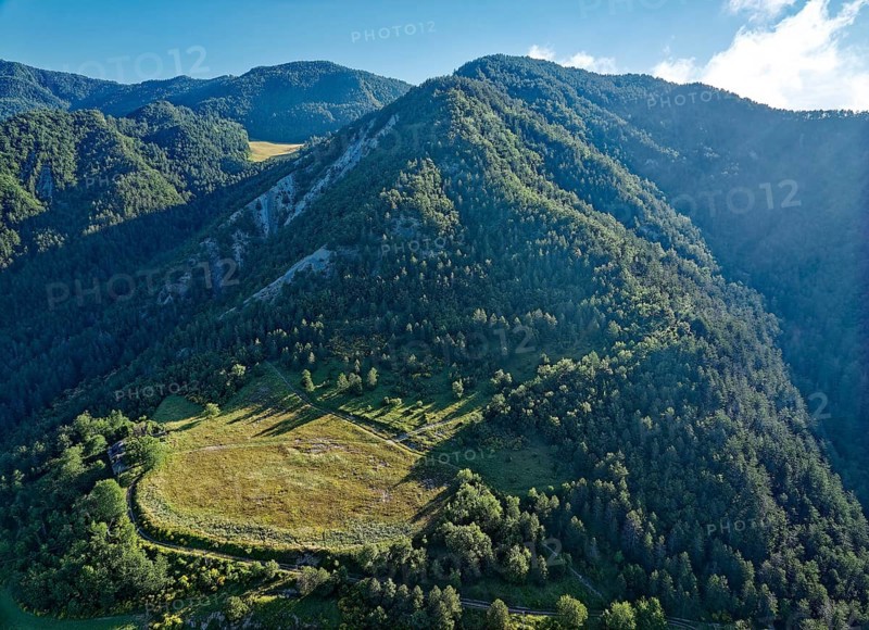 Mountain landscape in the Foreste Casentinesi National Park in the Apennines in Romagna