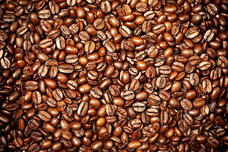 Coffee beans. Abstract background